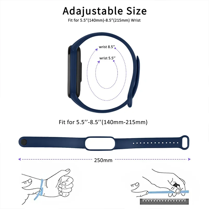 Silicone Sport Replacement Wristband - Smartwatch Accessories (3 Pack)