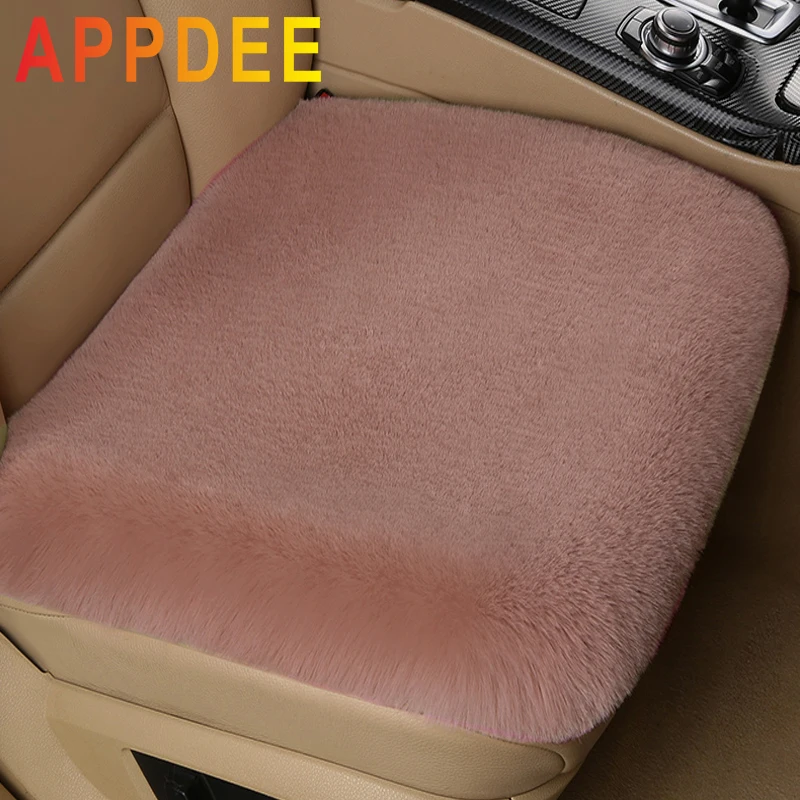 APPDEE universal winter auto sitzkissen nachahmung kaninchen pelz auto sitz abdeckung dicken plüsch weich und warm