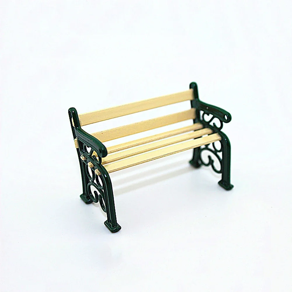 

1Pcs 1/12 Doll House Miniature Park Bench Simulation Furniture Chair Model Toys for Mini Decoration Dollhouse Accessories