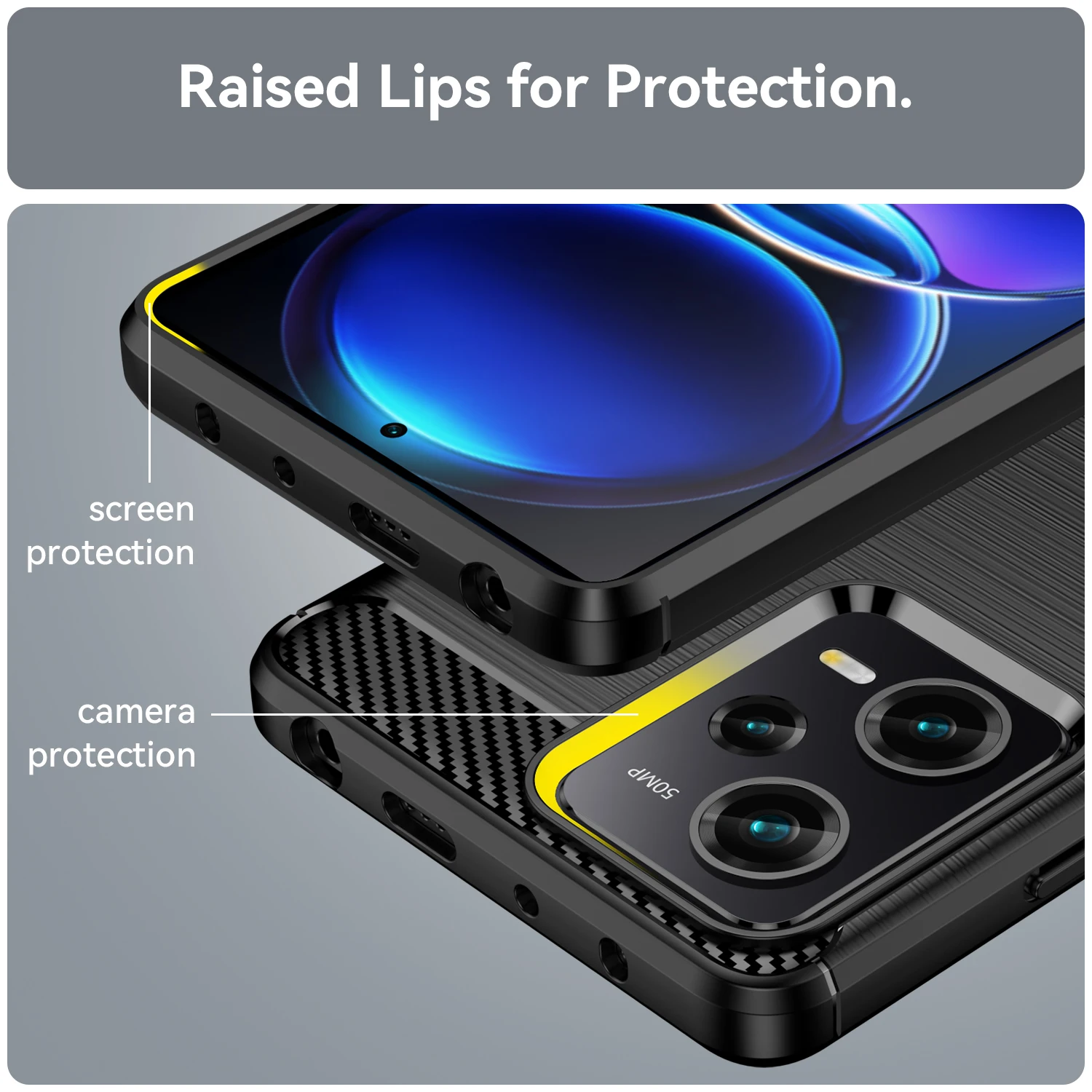 Cover Compatibile Con Xiaomi Redmi Note 12 Pro 5G/Poco X5 Pro Con Cordino, Custodia Con Cordino Silicone Cover,Protezione Fotocamera,360°Anello Supporto,Porta Carte,Nero - Foto 12