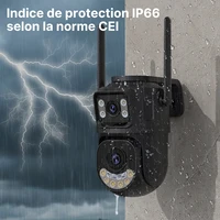 Caméra IP Wifi WONSDAR iCSee pour extérieur, écrans de sécurité, caméra PTZ, enregistrement vidéo 24h/24 et 7j/7, suivi automatique, surveillance résistante aux intempéries 6