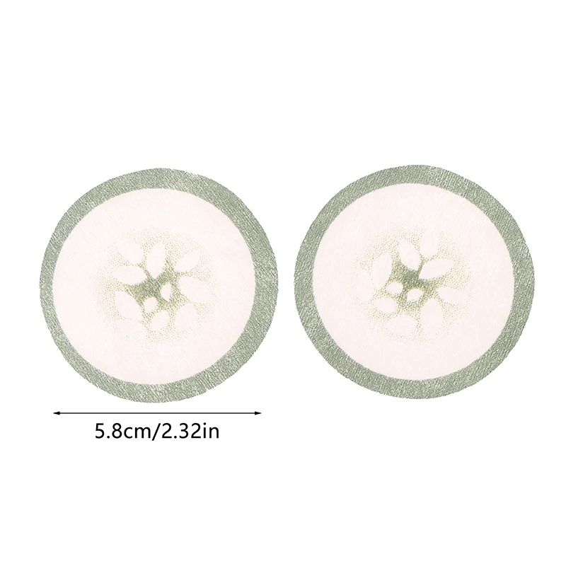 100pcs Eye Scrub Cleansing Pad Mask Disposable Eye Scrub Cleansing Pads Pad Creative Green Cucumber Printed Mask Sheet