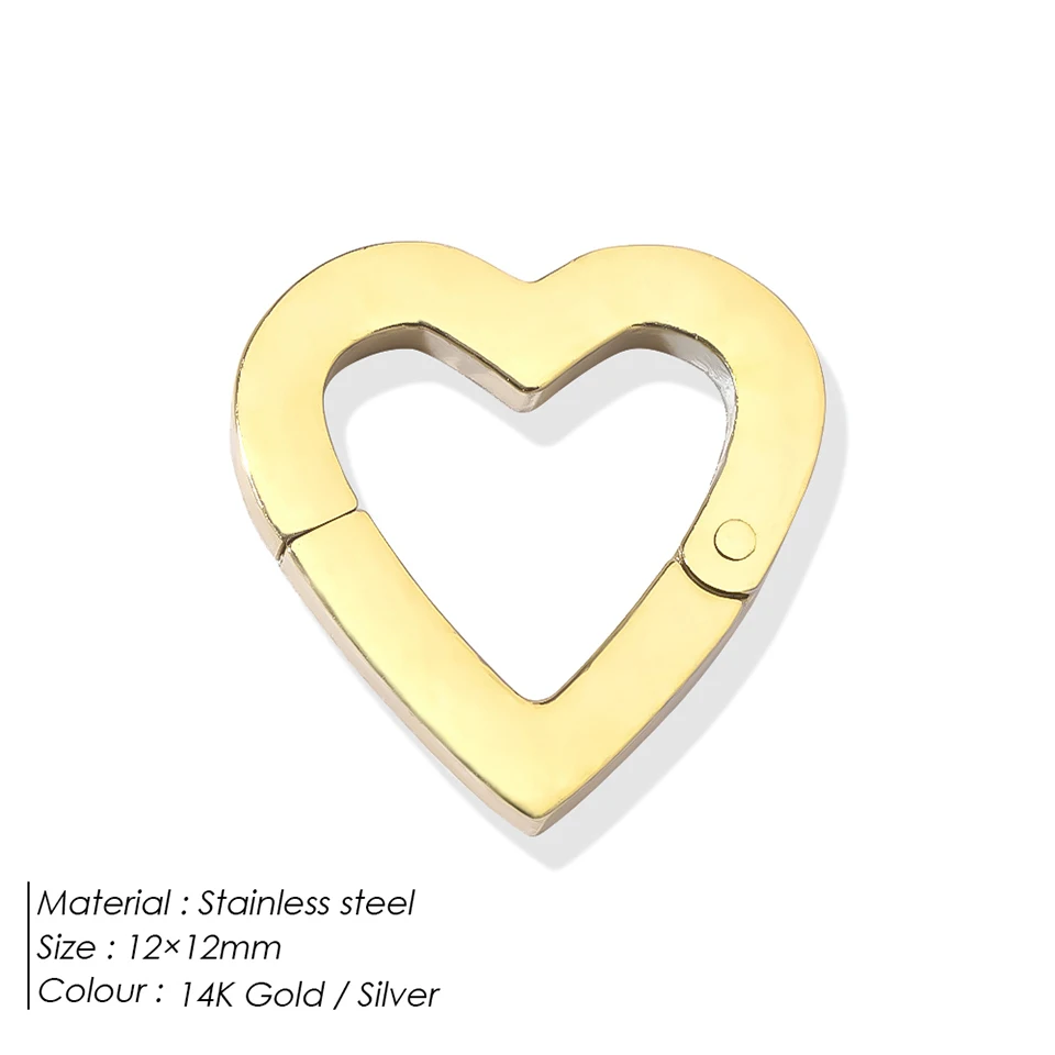 Edelstahl-Verschlüsse, Haken, herzförmige, runde Ausstanzungen, Verschluss mit Zirkonia-Einlage, DIY-Armband, Halskettenanhänger für die Schmuckherstellung, neu – Detail 4