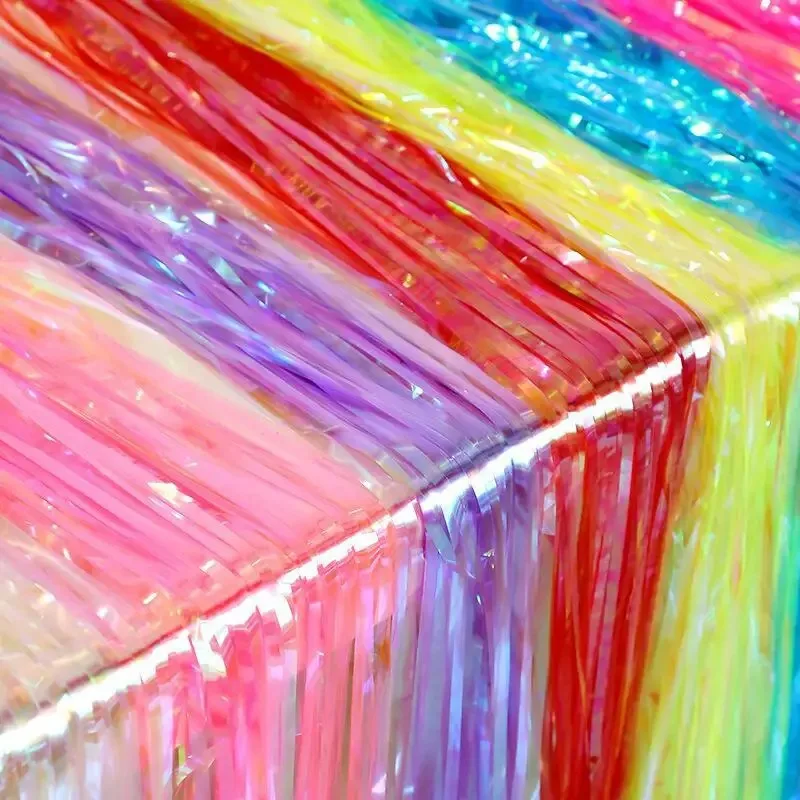 Vibrant Candy-Colored Rain Curtain for Birthday Party Decor and Photo Props