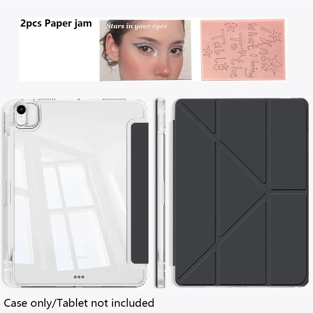 Ultimate iPad Case with Pencil Holder & Y-Fold Stand - Clear Hard Back & Shockproof Frame