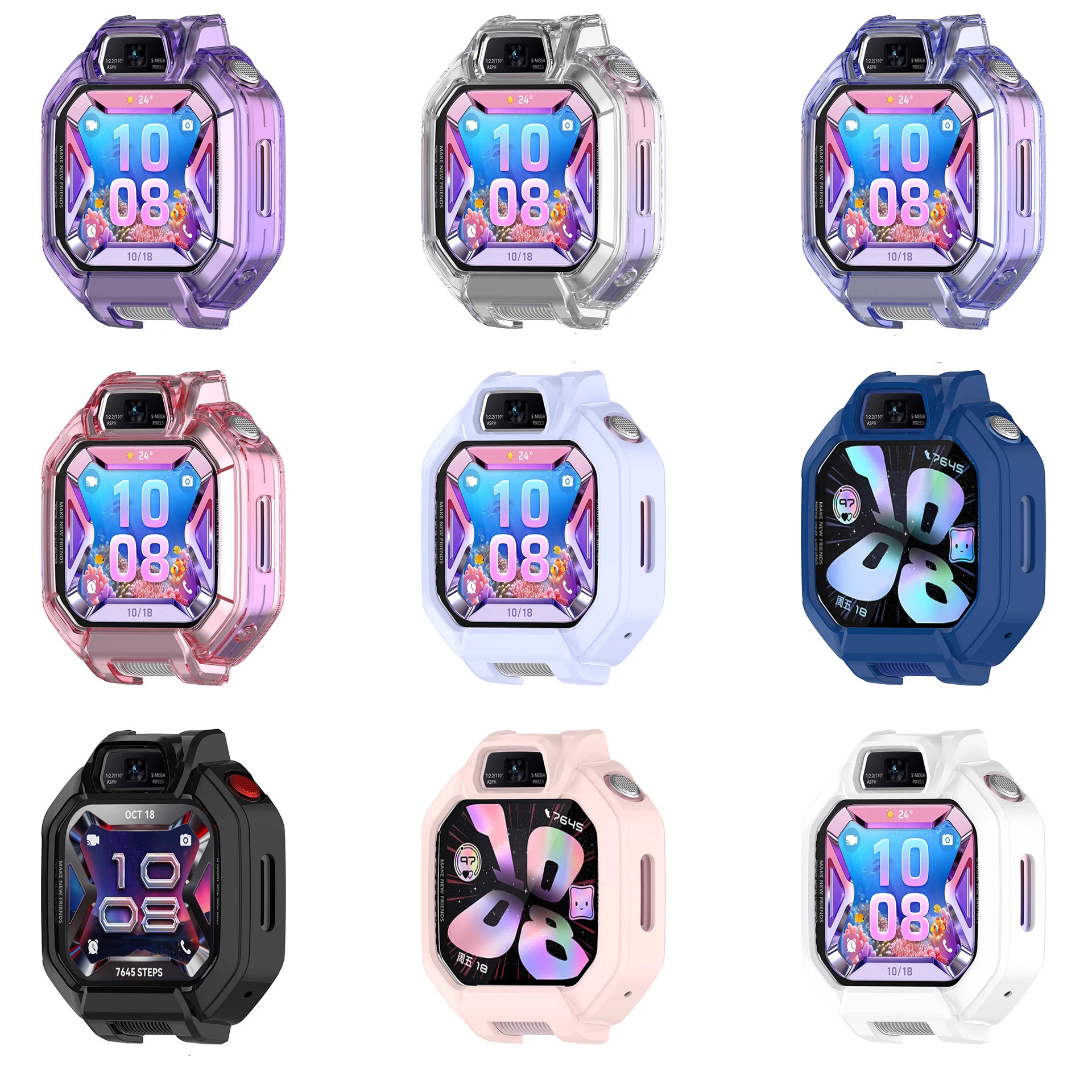 Children's Watch Protective Shockproof Bumper Case - TPU Anti-Drop Shell in Various Colors
