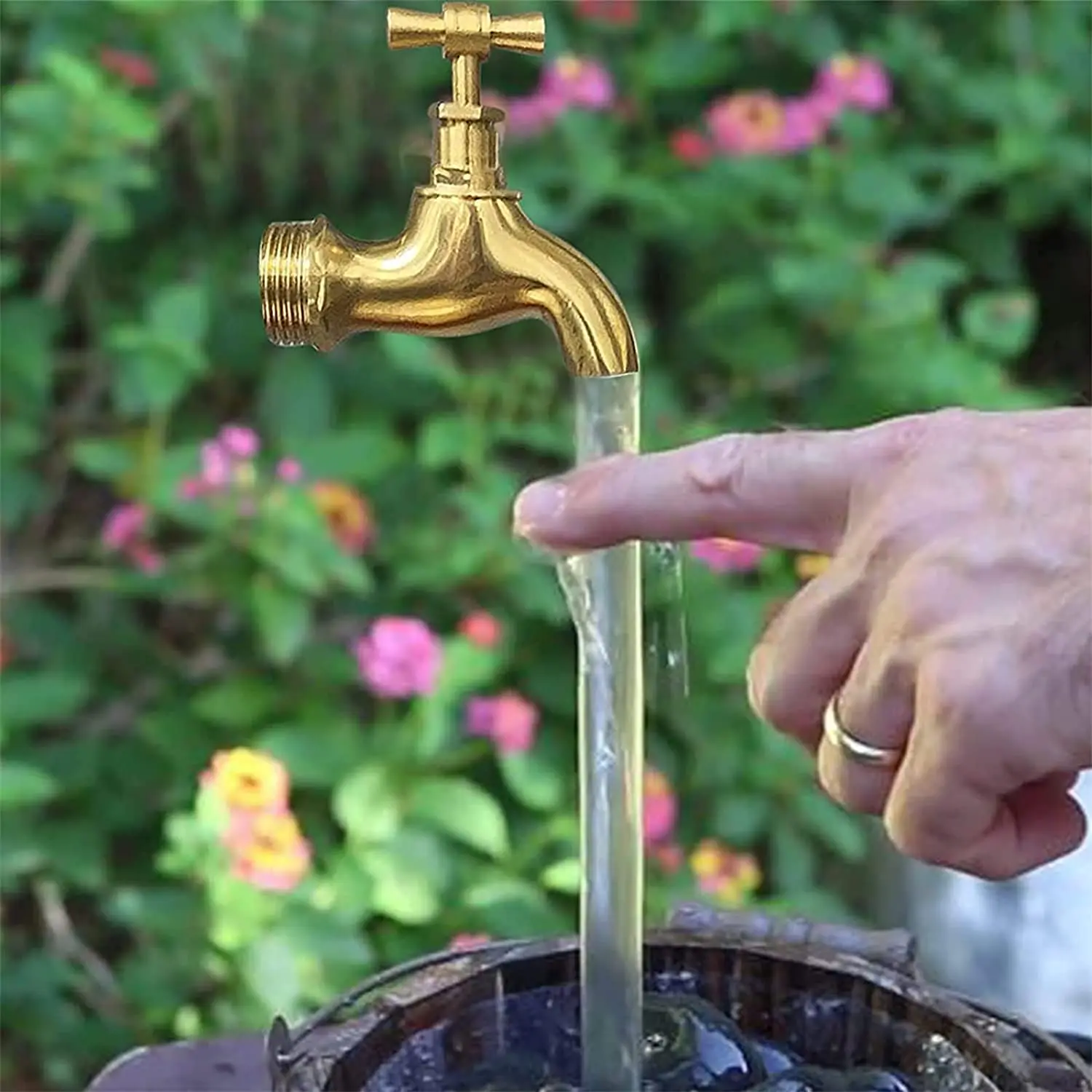 Flowing Spout Watering Can Invisible Fountain Floating Tap Fountain For Home Garden Courtyard Decoration