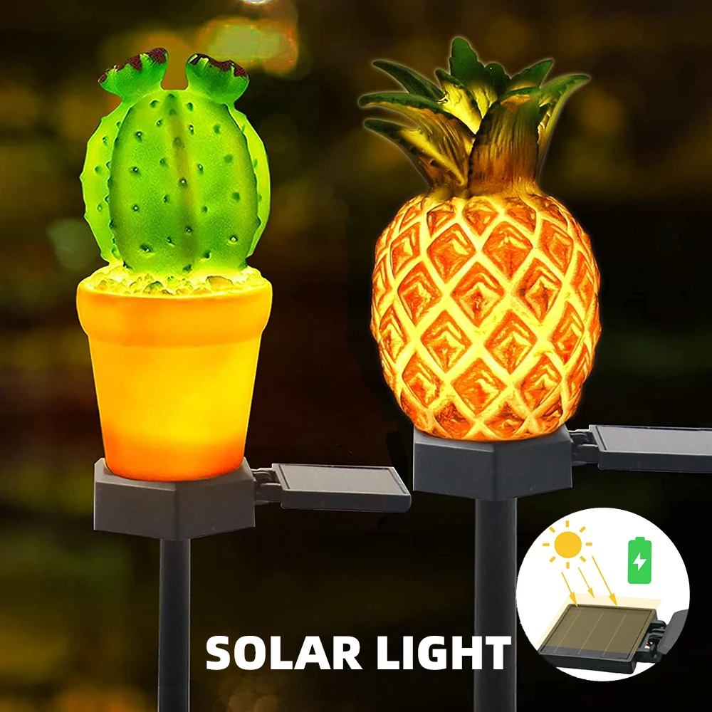 Solar Powered Pineapple Hanging LED Lights Waterproof Garden&Outdoor Décor 