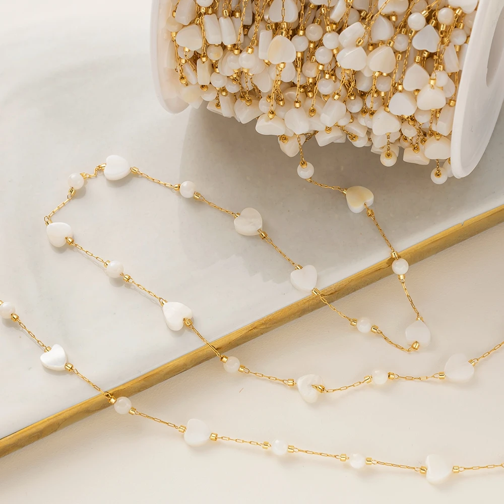 1Meter Edelstahl Herz Ketten Perlen Für DIY Halskette Armband Schmuck Machen Zubehör Liefert Material Erkenntnisse Handwerk – Detail 3