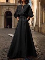 Modigirl Original Creation Dresses 2025 Woman Summer Spring Deep V-Neck Wedding Evening Birthday White Black Simple Maxi Dress - Image 3