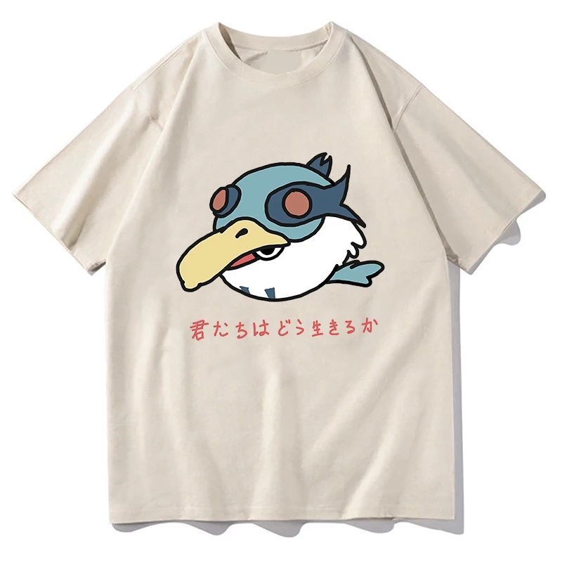 

THE BOY AND THE HERON T-shirts Graphic Anime Fashion Manga Tshirt 100% Cotton Cartoon Tee-shirt Short Sleeve Men/women T-shirt