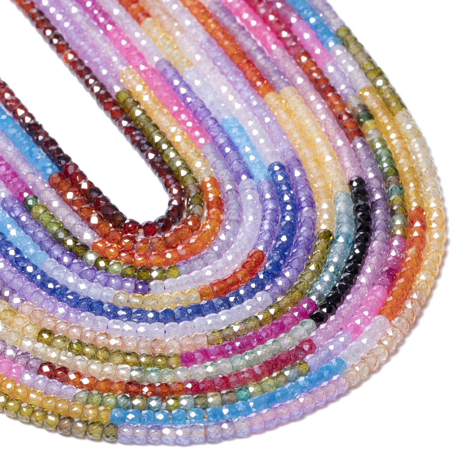 Perles de pierre boulier à facettes 3x2mm pour la fabrication de bijoux à faire soi-même – Image 5