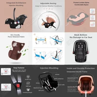 Poussette bébé 3 en 1 facile à plier multifonctionnelle poussette voyage Portable landau siège de sécurité norme ue livraison gratuite 5