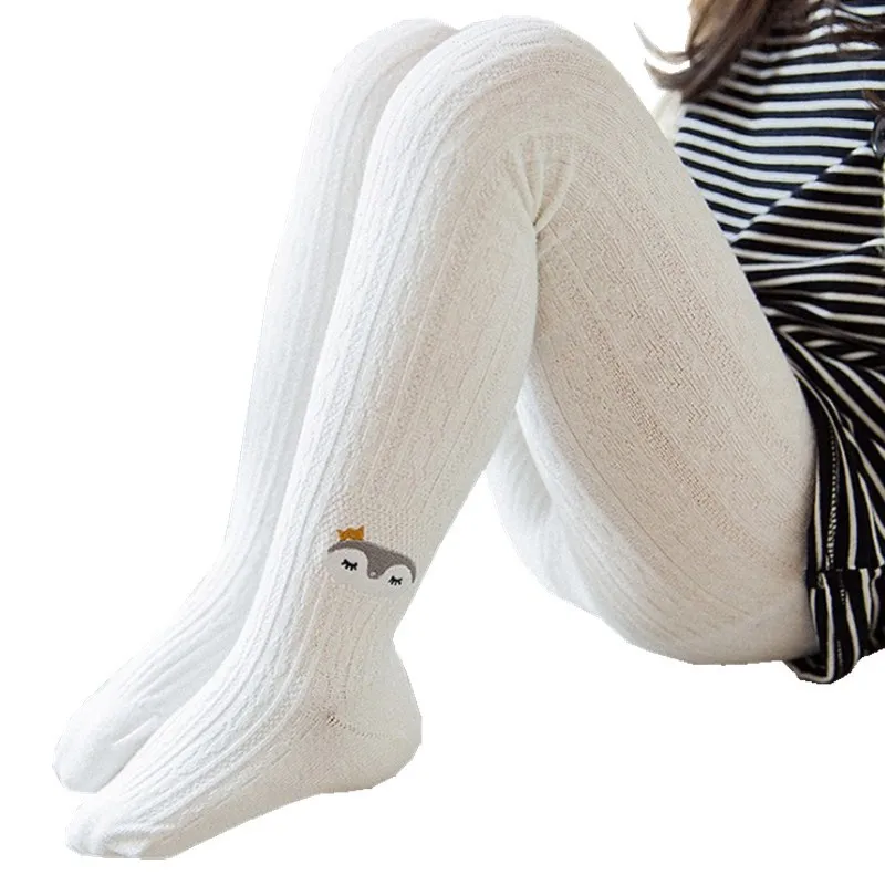 Children Tights Baby Pantyhose Girls Embroidery Cartoon Pattern Cotton Winter Stockings Trousers Autumn 1-12 Years