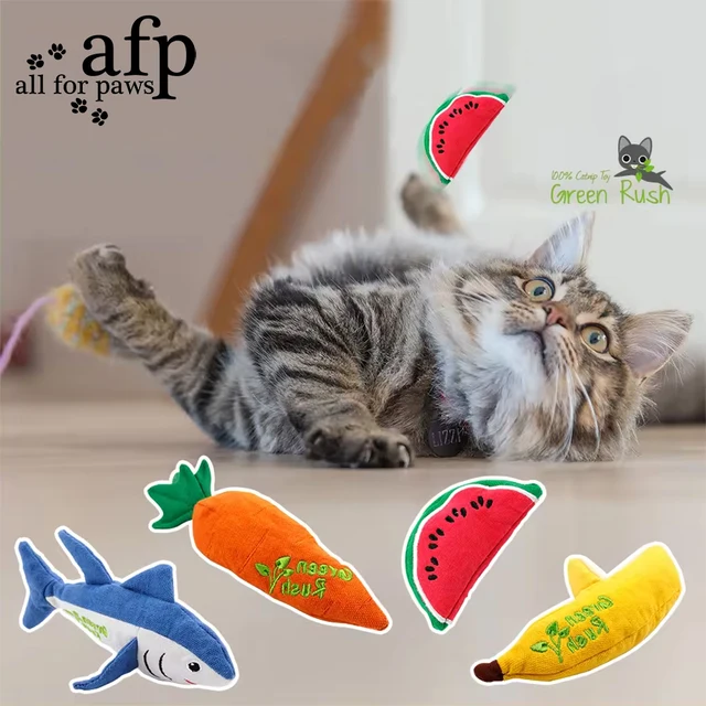 All For Paws Cat Catnip Toys Carrot Banana Watermelon Tuna Shape Catnip Toy For Cats Durable Canvas Toy With Crinkle Sound 2