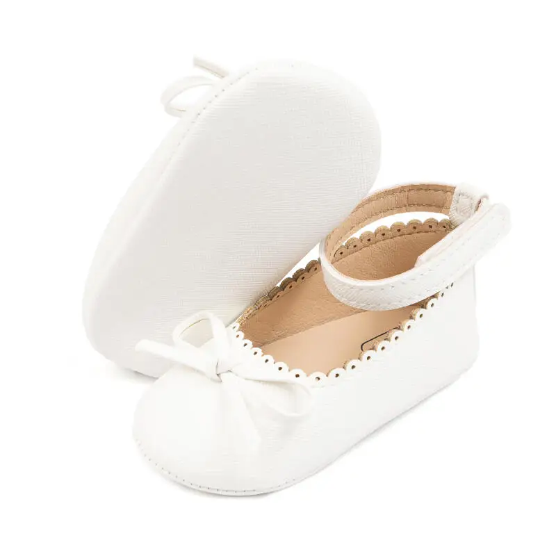 Baby Shoes Girls' Soft-soled Leather Bowknot Party Princess Shoes Light Flat First Walkers Breathable and Anti-slip