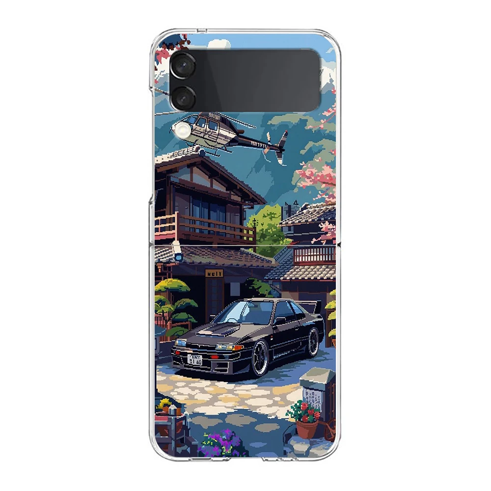 JDM Tokyo Drift Sports Car Design Hard Folding Clear Phone Case