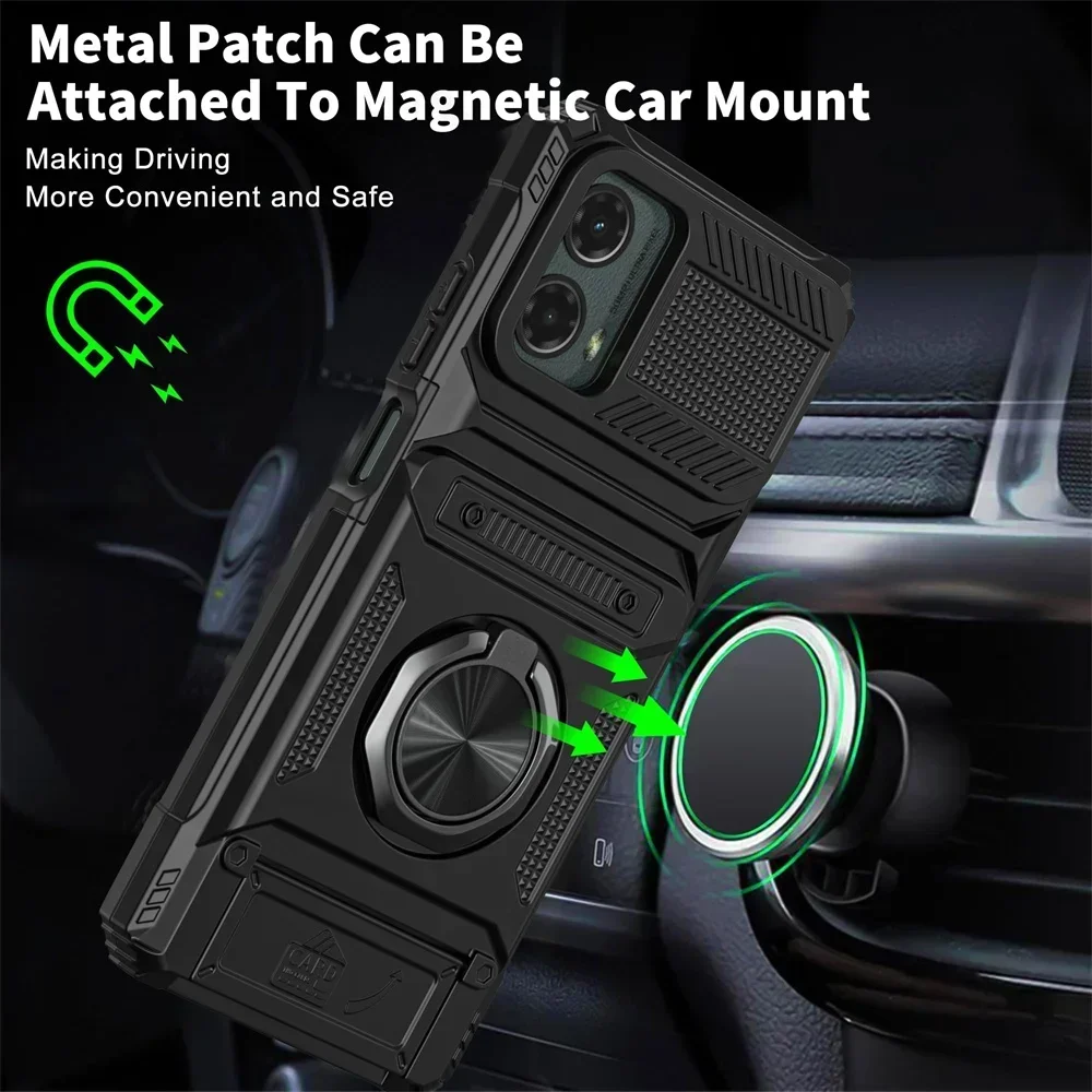 Premium Rotated Ring Kickstand Wallet Case with Enhanced Protection