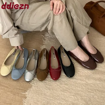 Fashion Butterfly-Knot Ladies Flats Slip On Shoes Casual Female Soft Footwear Shallow Women Ballet Flats Dance Shoes 2025 New