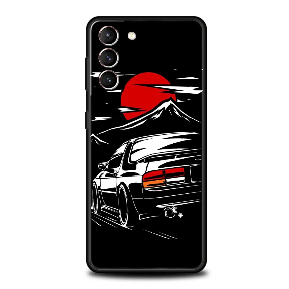 Japanese JDM Sports Car Black Silicone Phone Case