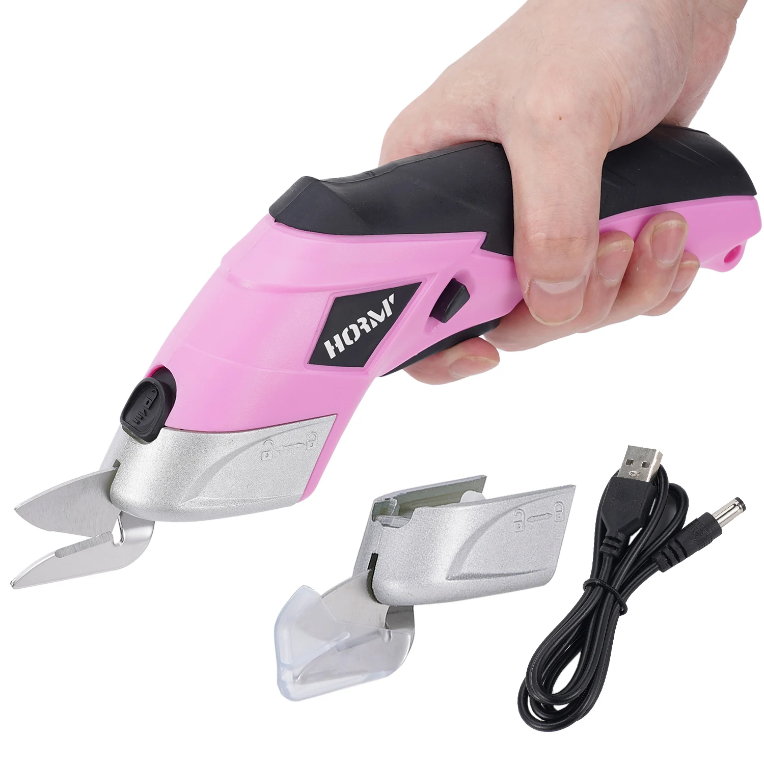 호미 USB 충전식 전기 가위 3.6V 원단 가죽 천 종이 플라스틱 절단 도구 내장형 2.0Ah 배터리 포함