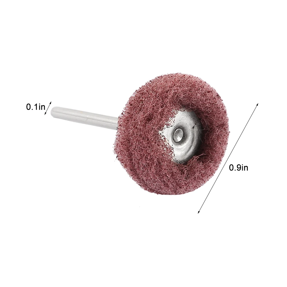 100pcs Scouring Pad Brush Nylon Abrasive Brush Fiber Grinding Sanding Head Buffing Polishing Wheel for Dremel Accessories Tools