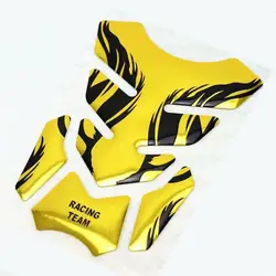 Motorcycle Fuel Tank Protective Sticker - Fish Bone Design Decal (Rubber Golden)