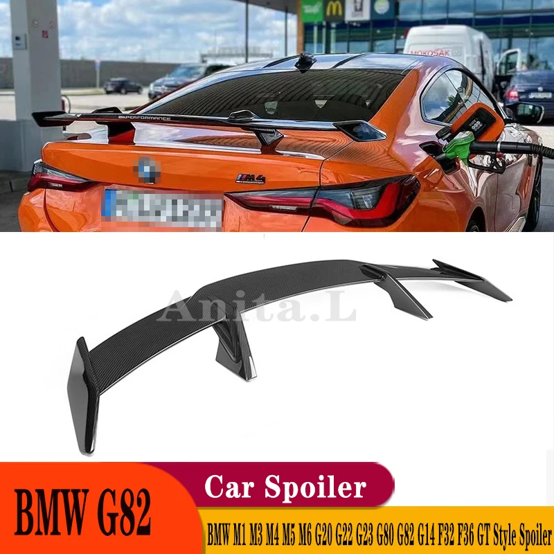 

Rear Boot Wing Trunk Spoiler Carbon Fiber For BMW M1 M3 M4 M5 M6 G20 G22 G23 G80 G82 G14 F32 F36 GT M4 Style Real Carbon Fiber