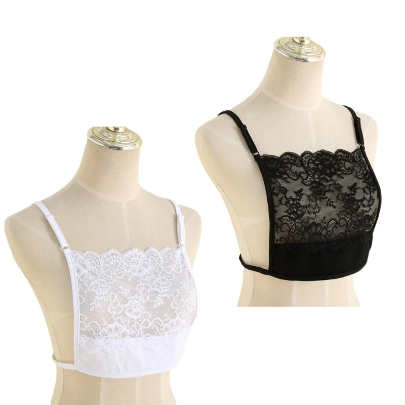 

Lace Invisible Mock Camisole Bra Wrapped Chest Overlay Modesty Panel Vest Women Cleavage Cover Camisole Underwear Gift