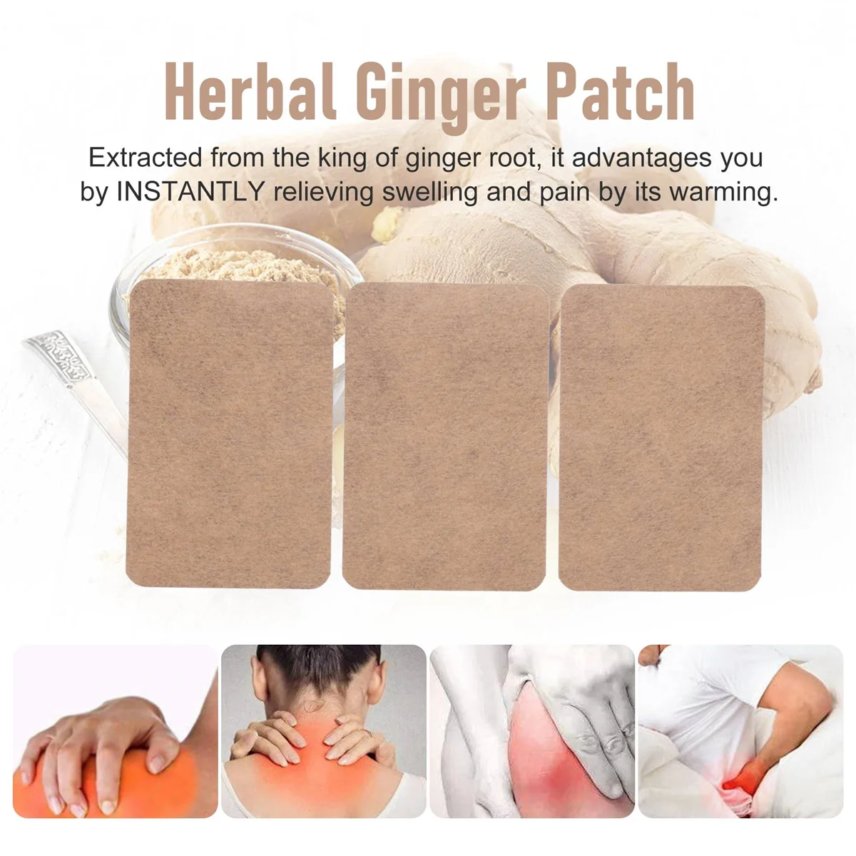200Pcs Ginger Patch Plasters Promote Blood Circulation Relieve Pain and Improve Sleep Joint Pain Reliever Patch