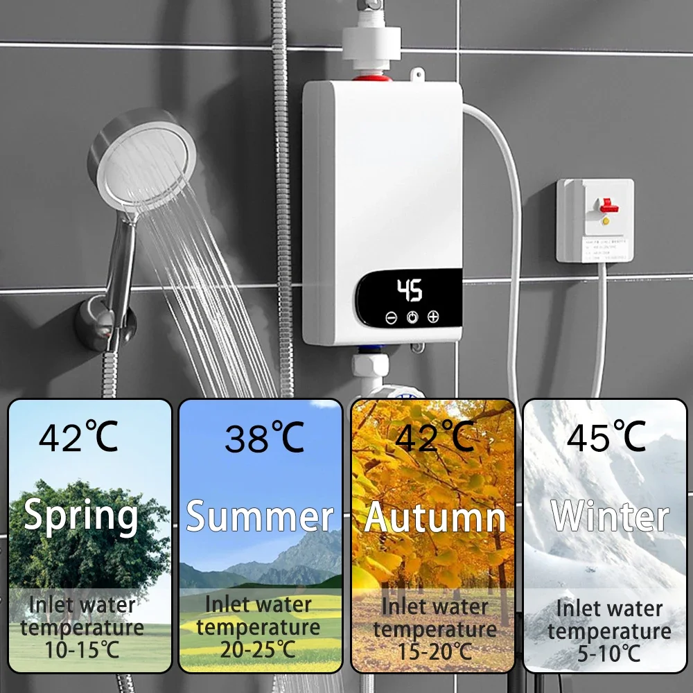 Instant Water Heater 220V 5500W Portable Electric Heaters for Bathroom Hot Water Shower and Home Kitchen Heating electric water heater