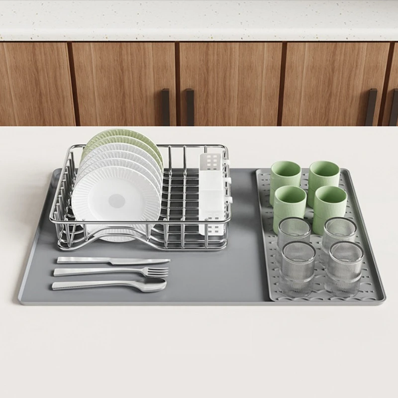 Silicone Coffee Machine Mat with Detachable Dish Drying Mat