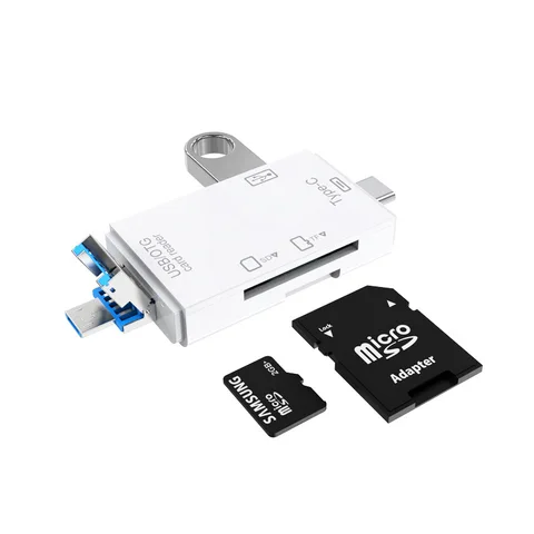 SD Card Reader Memory Card Portable USB 2.0 Type C Adapter Multi-function Card Reader For Micro SD TF Dual Slot Flash