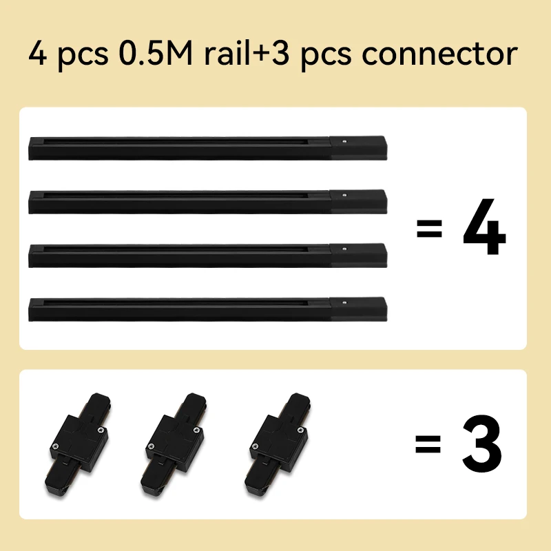 4 rails set black
