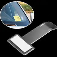 Transparent Car Vehicle Parking Ticket Receipt Permit Card Holder Clip Sticker Windscreen Plastic Universal Car Accessories 1