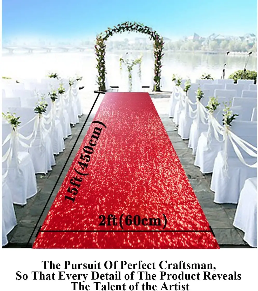 Royaltime Sequin Aisle Runners 2Ft x 15Ft Red Carpet Runner for Party Glitter Runner for Wedding Decorations
