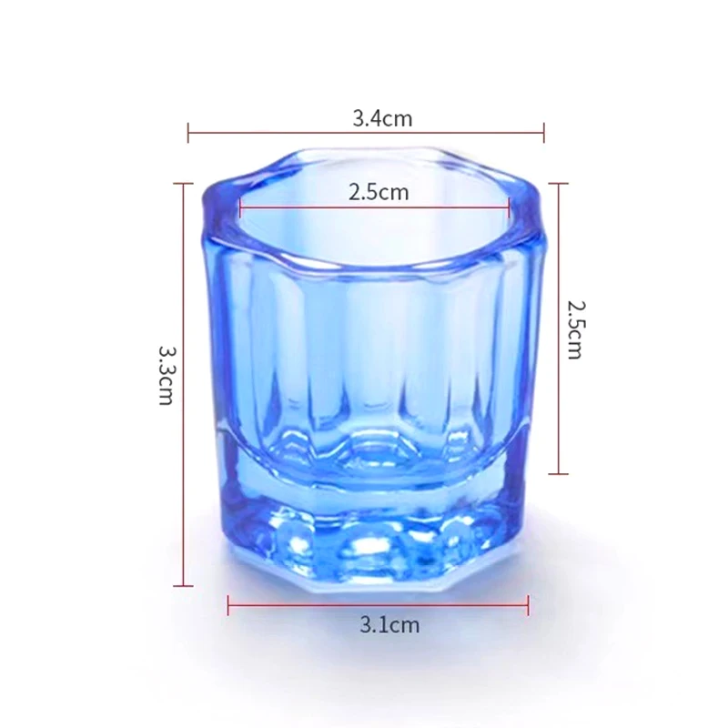 Crystal Glass Acrylic Powder Dappen Dish Nail Cup Wash Brush Dental Mixing Bowl Nail Art Brush Cleaning Salon Manicure Tools