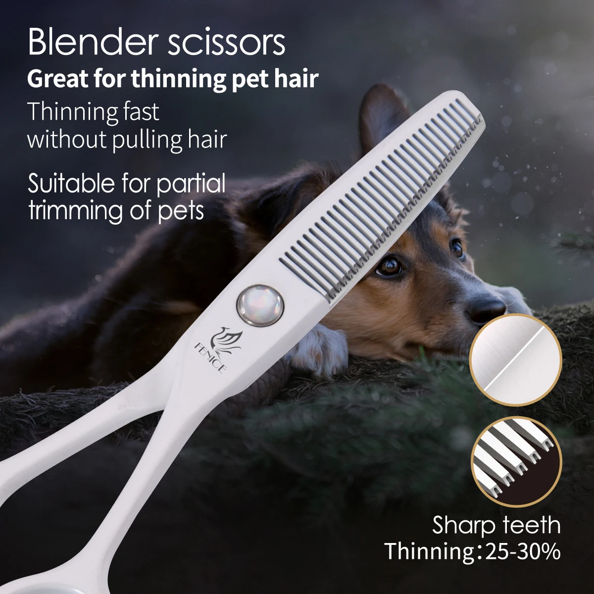 Fenice professional 5.0 inch Pet Grooming Scissors Dog/Cat Animals Thinning Shears Dog Scissors Thinning Rate 25-30%,dog grooming scissors