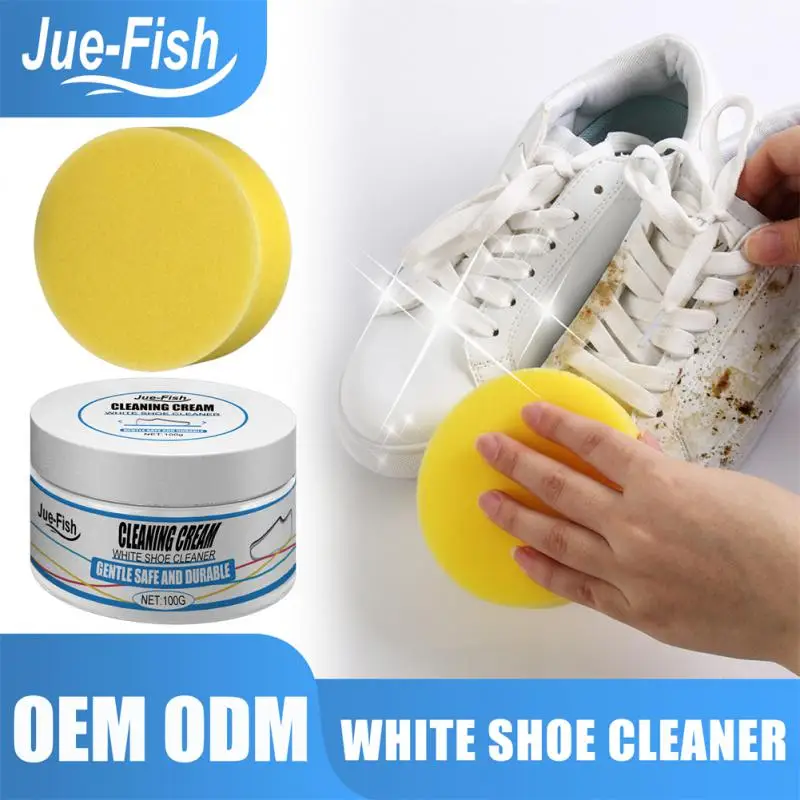 100g White Shoes Cleaning Cream Multi-functional Pasty Cleaner With Wipe Stains Remover Cleansing Maintenance Of Sports Shoes