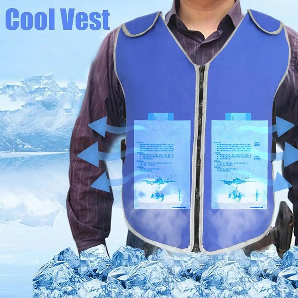 

Outdoor Cycling Cooling Ice Vest Summer Outdoor Activities Equipment With 24 Ice Bags For Men Women Hot Summer Outdoor Working