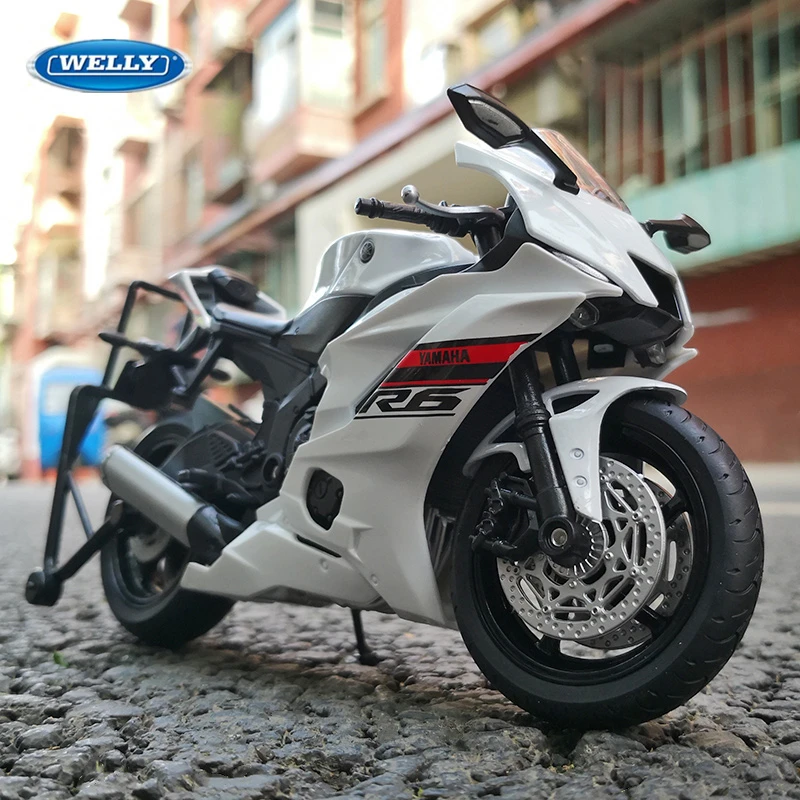 Welly 1:12 Yamaha YZF-R6 Alloy Racing Motorcycle Model Diecast Metal Street Motorbike Model Simulation Collection Kids Toys Gift 2