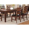 Antique Walnut Finish Solid Wood Set of 2pc Chairs Dining Chair Ladder Back Cushion Seats 6