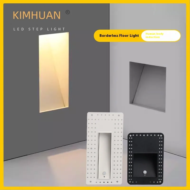 KIMHUAN 매립형 LED 계단 조명, 벽 스콘스 조명, 계단 통로 램프, 알루미늄 지하실 통로 풋라이트, 85-265V