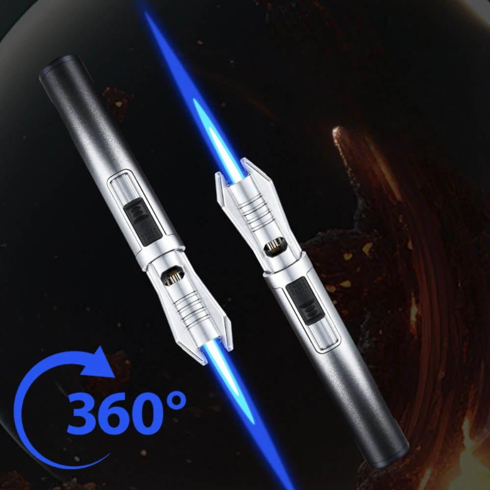 Jet Flame Lighter Windproof Gas Stove Candle BBQ Welding Gun Kitchen Cooking Baking Lighter Inflatable Portable Outdoor Ignition