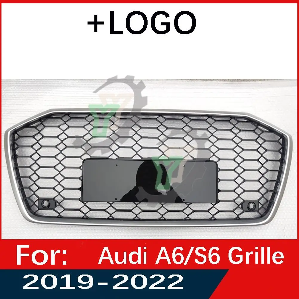 

For Audi A6 A6L/S6 2019 2020 2011 2022+ Car Front Bumper Grille Centre Panel Styling Upper Grill (Modify For RS6 style)