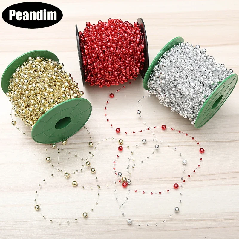 

Декоративная акриловая бусина PEANDIM, 60 м в рулоне, гирлянда «алмазные нити»