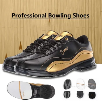 Forniture da bowling Scarpe da bowling in pelle da uomo Maschio Sinistra Destra Scarpe da ginnastica sportive antiscivolo Calzature da allenamento Suola variabile