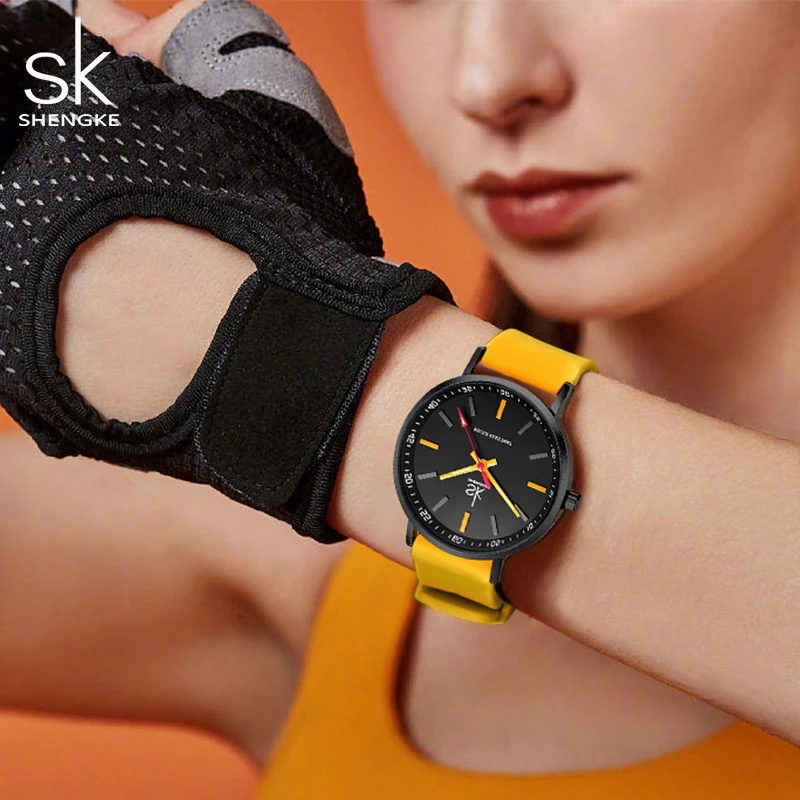 SHENGKE Sports Women Silicone Strap Watches New Design For Woman SK Quartz Wristwatches Original Ladies Clock Relogio Feminino 3