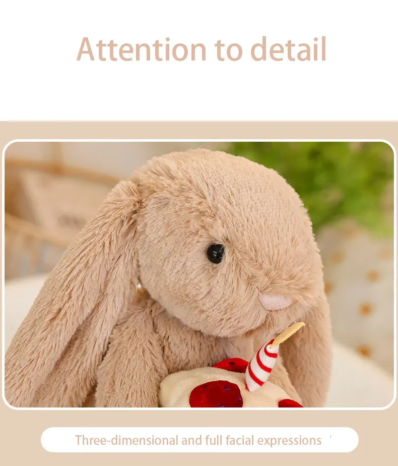 Jellycat Bashful Beige Bunny 'Birthday' - Brand New With Tags