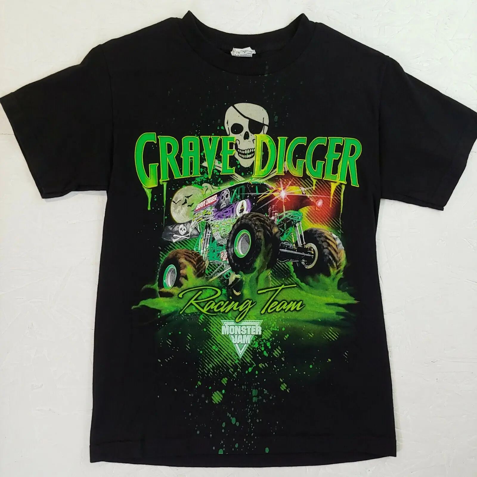 T-Shirt Grave Digger Racing Team Monster Jam Truck 4X4 Size Small Skull